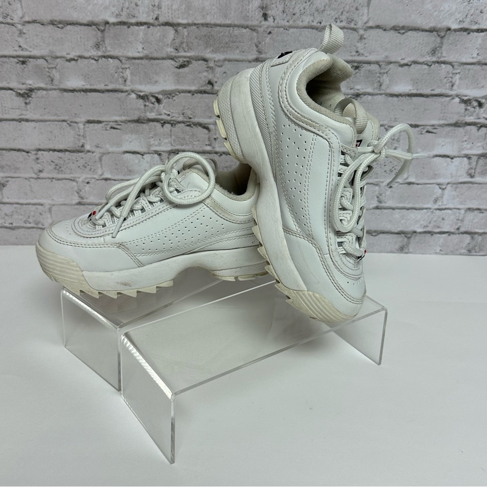 FILA Big Kids Disruptor II Casual Shoes Sneakers FW02945-111 White - Picture 3 of 13
